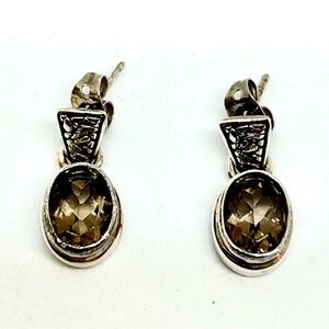 Sterling Silver Smokey Quartz Earrings